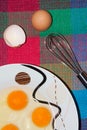 Three eggs in the plate Royalty Free Stock Photo