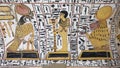 Three Egyptian gods on the ceiling in TT219 at Deir el-Medina.