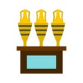 Three egyptian vases icon, flat style Royalty Free Stock Photo