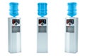 Three Electric water coolers with bottles