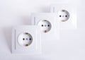 Three Electrical connector on light background