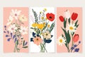 Three elegant floral design cards, perfect for various occasions Royalty Free Stock Photo