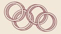 Three Elegant Interlocking Rings Illustration, vector design Generative AI Royalty Free Stock Photo