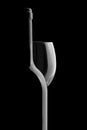 Three elegant wine glasses in black background Royalty Free Stock Photo