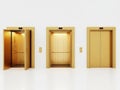 Three elevator doors in a modern building Royalty Free Stock Photo