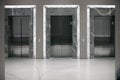 Three elevator entrances in an empty interior Royalty Free Stock Photo
