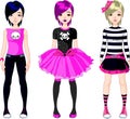 Three Emo stile girls Royalty Free Stock Photo