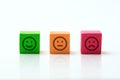 Three emoticons icons positive, neutral and negative Royalty Free Stock Photo
