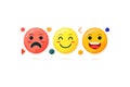 Three Emoticons Representing Different Emotions. Vector illustration design Royalty Free Stock Photo