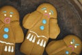 Three emotional biscuit gingerbread man