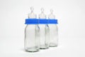 Three empty baby bottles Royalty Free Stock Photo