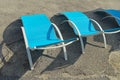 Three empty beach chairs Royalty Free Stock Photo