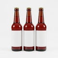 Three empty beer bottles Royalty Free Stock Photo