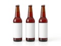 Three empty beer bottles in a row Royalty Free Stock Photo