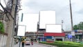Three empty billboards on a road in Thailand Blank billboard Royalty Free Stock Photo