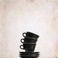 three empty black coffee cups Royalty Free Stock Photo