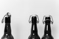 Three empty Brown bottles with lids Royalty Free Stock Photo