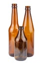 Three empty brown bottles Royalty Free Stock Photo