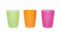 Three empty color glass