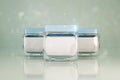 Three empty cream jars Royalty Free Stock Photo