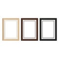 Three empty picture frames in different colors Royalty Free Stock Photo