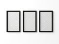 Three empty picture frames isolated on white background Royalty Free Stock Photo
