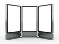 Three empty picture frames isolated on white background Royalty Free Stock Photo