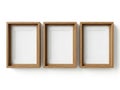 Three empty picture frames isolated on white background Royalty Free Stock Photo