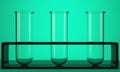 Three empty test tubes