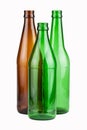 Three empty unlabeled bottles Royalty Free Stock Photo