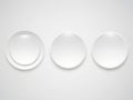 Three empty white ceramic plates Royalty Free Stock Photo