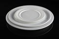 Three Empty white plates Royalty Free Stock Photo