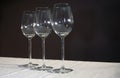 Three Empty Wine Glasses Royalty Free Stock Photo