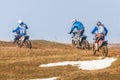 Three enduro racers Royalty Free Stock Photo