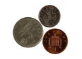 Three English Coins One Five Ten Pence