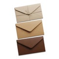 Three envelopes isolated on white background Royalty Free Stock Photo