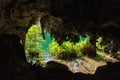 Three eyes cave in Santo Domingo, los Tres Ojos national park, Dominican Republic. Outdoor travel background Royalty Free Stock Photo