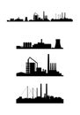 Three factories silhouettes