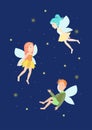 Three fantasy fairies, story book characters