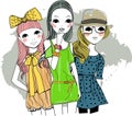 Three fashion girls