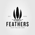 three feathers or poultry feather logo vector illustration design.. Royalty Free Stock Photo