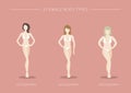 three female body types. Vector illustration decorative design Royalty Free Stock Photo