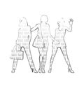 Three female silhouettes