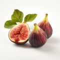 Photorealistic Renderings Of Figs With Graceful Curves On White Background