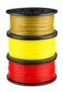 Three filaments for 3d print Royalty Free Stock Photo
