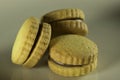Three filled biscuits Royalty Free Stock Photo