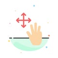 Three, Finger, Gestures, Hold Abstract Flat Color Icon Template