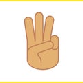 Three finger salute color icon