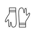 Three-fingered gloves icon. Neoprene gloves for diving.