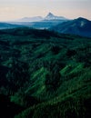 Three-Fingered Jack from Gold Butte at sunrise, Mount Jefferson Wilderness, Cascade Range, Oregon Royalty Free Stock Photo